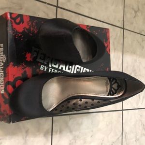 Satin pumps worn one time. Original box!